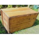 Antique Blanket box pine trunk coffee table pantechnicon belgrave square london To bid live please
