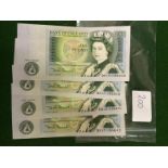 Four Consecutively Numbered Un-issued One Pound Notes (4) To bid live please visit www.