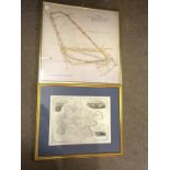 Framed And Glazed Plan Of The Liverpool Racecourse GRAND NATIONAL Campaign Together With A Framed