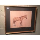 Framed and Signed Pastel Print Of A Horse To bid live please visit www.yeovilauctionrooms.com