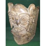 Highly Carved Tribal Dayak Baby Carrier, For Ceremonial Use. To bid live please visit www.