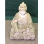 Stone Buddha Garden Ornament, Measures 60cm High To bid live please visit www.yeovilauctionrooms.