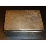 SILVER CIGARETTE BOX INSCRIBED E.P.C. FROM A.S.H. XMAS 1901. MADE BY W.J.H. BIRMINGHAM 1901 (13 cm x