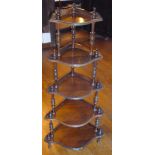 VICTORIAN STYLE MAHOGANY FIVE TIER CORNERED WHATNOT