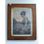 VICTORAIN RECTANGULAR ROSEWOOD PICTURE FRAME (56 x 45 cm) AND A LATER IRISH RECTANGULAR FRAME