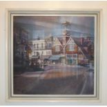 ERIC MASON (1921-1986) WIMBLEDON VILLAGE - CLOCK TOWER (THE OLD FIRE STATION), SIGNED AND DATED ON