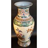 c20th CHINESE VASE TRANSFER AND HAND PAINTED DECORATION (h: 46 cm)