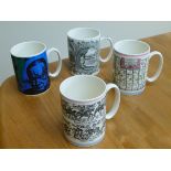 FOUR WEDGWOOD MUGS (1) WINSTON CHURCHILL, CHARTWELL, (2) 200th ANNIVERSARY OF WEDGWOOD (3)