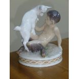 ROYAL COPENHAGEN FAUN WITH KID GOAT 498 (174)  h: 13.5 cm