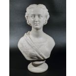 VICTORIAN COPELAND BUST OF A PRINCESS BY F.M. MILLER, CRYSTAL PALACE ART UNION, PUBD. FEBY 1 1863 (