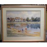 HENRY ARTHUR RILEY R.I. (1893-1996) RUSHMERE POND, WIMBLEDON COMMON, SIGNED, WATERCOLOUR (34.5 cm