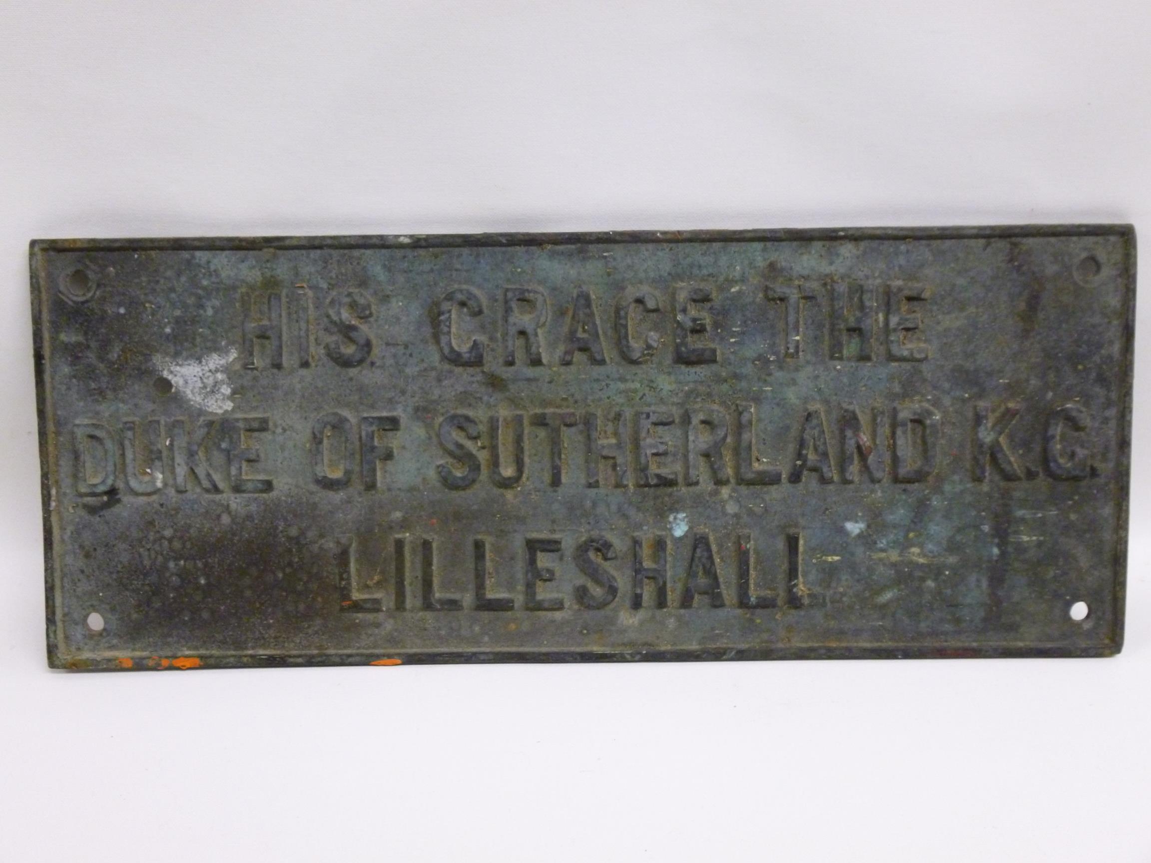 BRONZE PLAQUE 'HIS GRACE THE DUKE OF SUTHERLAND K.G. LILLESHALL'. OBVERSE - R. WHITE & SON, WARREN - Bild 2 aus 7