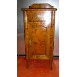 FINNISH BIRCH BEDSIDE CUPBOARD WITH A PANELLED DOOR (w: 39 cm) [LABELLED E. HUHTA PUUSEPPÄTEHDAS,