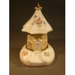 COALPORT PORCELAIN COTTAGE PASTIL BURNER CIRCA 1840 (H: 17.5 cm)