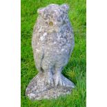 COMPOSITE STONE OWL (H: 44.5 cm)