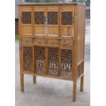 CHINESE LIGHT SOFTWOOD CHICKEN COOP WITH EIGHT DOORS AND FOUR DRAWERS (185 cm x 122 cm x 60 cm)