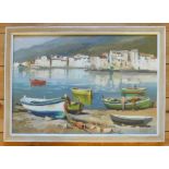 EZEQUIEL TORROELLA (1921-1998) 'PALAMO'S PROV. DE GERONA, ESPANA', SIGNED, OIL ON CANVAS (36.5 cm