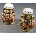 VICTORIAN (CIRCA 1870) CROWN DERBY IMARI STYLE SALT AND PEPPER POTS (2)