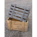 SLATTED WOOD PACKING CASE BELONGING TO THE LATE F/L. HAWKE AND ADDRESSED TO BEXHILL ON SEA, SUSSEX