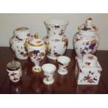 COALPORT BONE CHINA HONG KONG BALUSTER VASE WITH COVER (H: 26 cm) AND SEVEN SIMILAR ITEMS