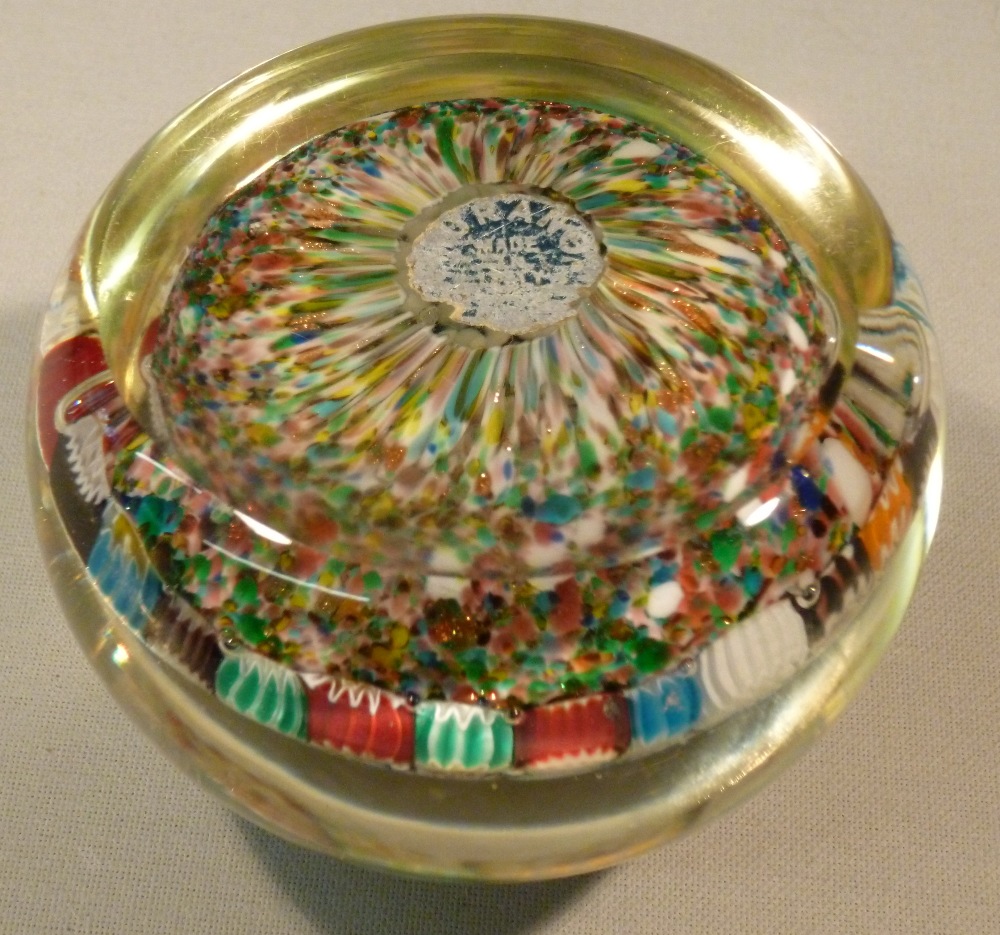 SIX GLASS PAPERWEIGHTS INCLUDING A CLICHY STYLE SWIRL WEIGHT, A WHITEFRIARS WEIGHT WITH PRINTY'S AND - Image 6 of 15