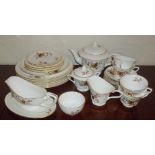 ROYAL WORCESTER FLORAL AND FRUIT PATTERNED PART DINNER AND TEA SET OF 30 PIECES
