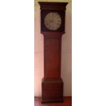 GEORGE III LONGCASE CLOCK WITH A SILVERED CIRCULAR DIAL INSCRIBED J. BENNITT, UTTOXETER, SECONDS