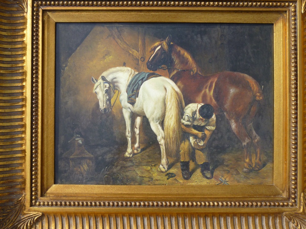 A PAIR OF DECORATIVE GILT FRAMED PRINTS OF HORSES (FRAME SIZE: 57 cm x 67 cm) - Bild 2 aus 7