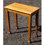OAK SIDE TABLE ON SQUARE TAPERING COLUMN LEGS (77 cm x 76.5 cm x 40 cm)