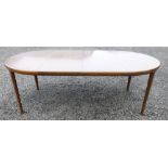 DANISH CIRCULAR EXTENDING TEAK TABLE WITH TWO EXTRA LEAVES (H: 72 cm, DIA. CLOSED: 119.5 cm, DIA.