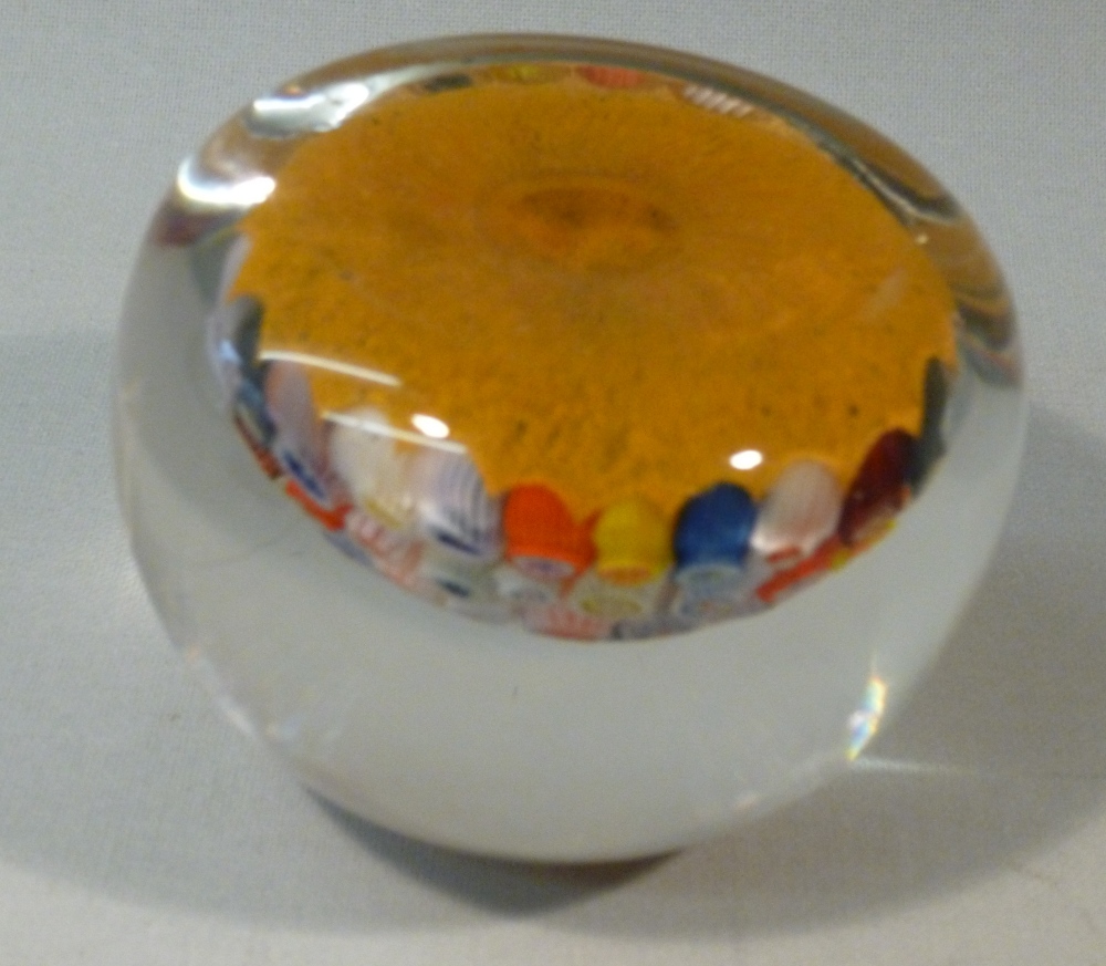 SIX GLASS PAPERWEIGHTS INCLUDING A CLICHY STYLE SWIRL WEIGHT, A WHITEFRIARS WEIGHT WITH PRINTY'S AND - Image 4 of 15