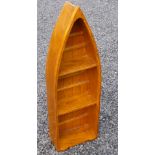 WOODEN BOAT SHAPED TWO TIER BOOKCASE (H: 92 cm)