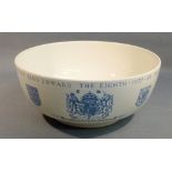 A KEITH MURRAY WEDGWOOD COMMEMORATIVE FOOTED BOWL MADE FOR THE CORONATION OF KING EDWARD VIII WITH A