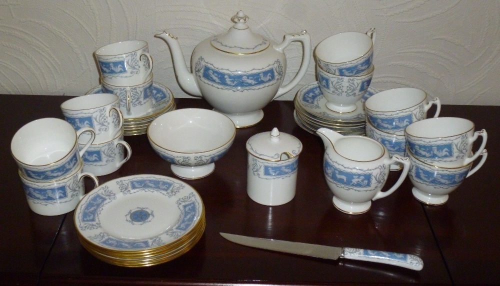 COALPORT BONE CHINA REVELRY PART DINNER, TEA AND COFFEE SET OF 85 PIECES