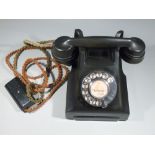 BLACK BAKELITE TELEPHONE, 164.46/1