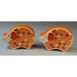 PAIR OF 1970's CARLTON WARE PIG MONEY BOXES (H: 11.5 cm) [2]