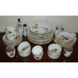 ROYAL WORCESTER PORCELAIN EVESHAM PART DINNER SET INCLUDING FOUR ENTRÉE DISHES AND A TUREEN OF 70