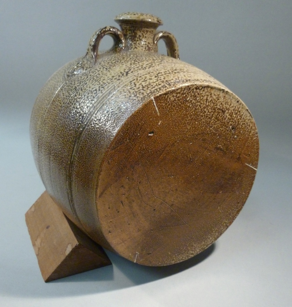 JOHN MALTBY (1936-) STONESHILL POTTERY INCLUDING A MOTTLED BROWN GLAZED STONEWARE BARREL WITH WOOD - Image 4 of 7