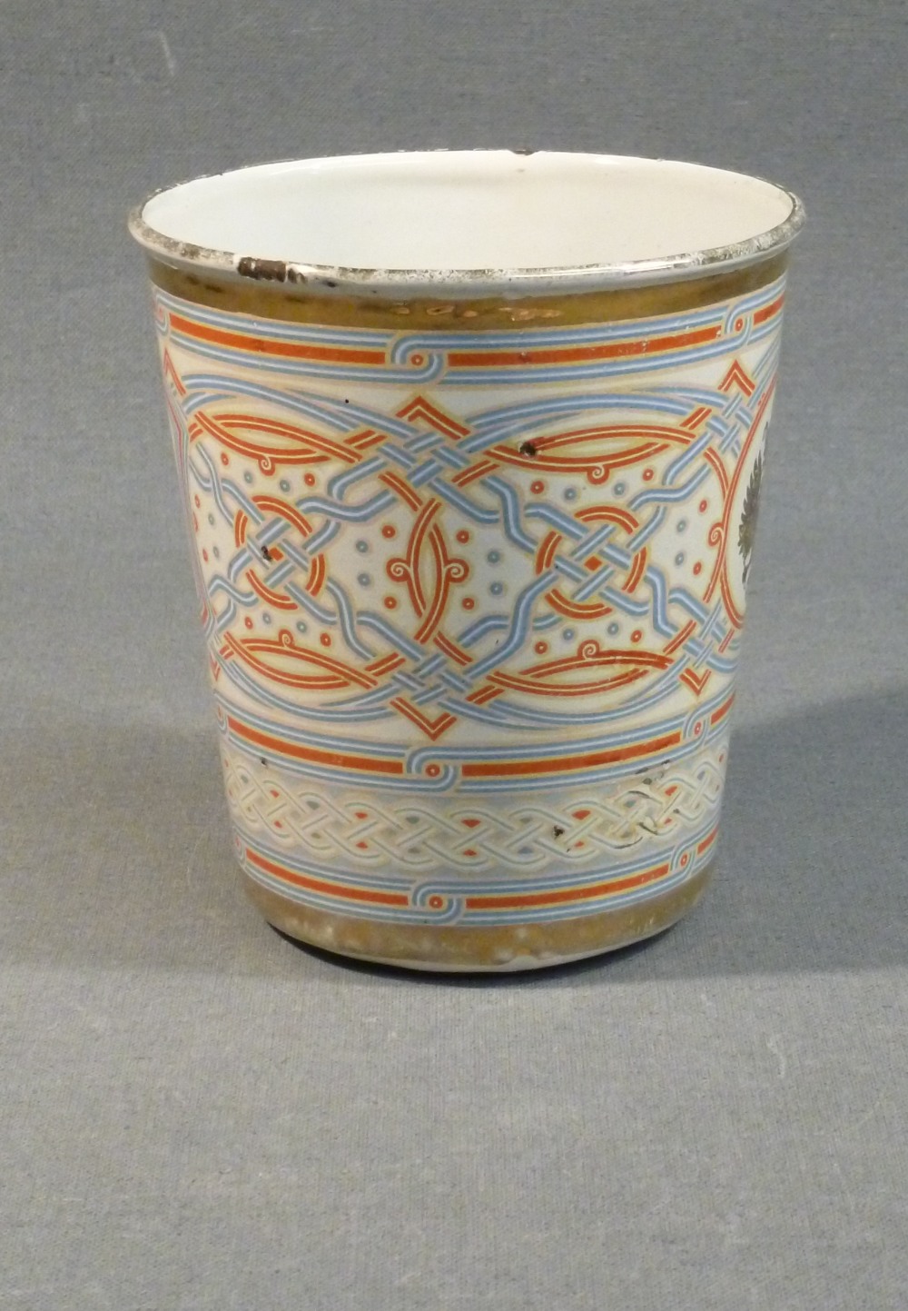 IMPERIAL RUSSIAN ENAMELLED CORONATION BEAKER OF TAPERING CYLINDRICAL FORM, DATED 1896, MADE AS A - Image 3 of 7