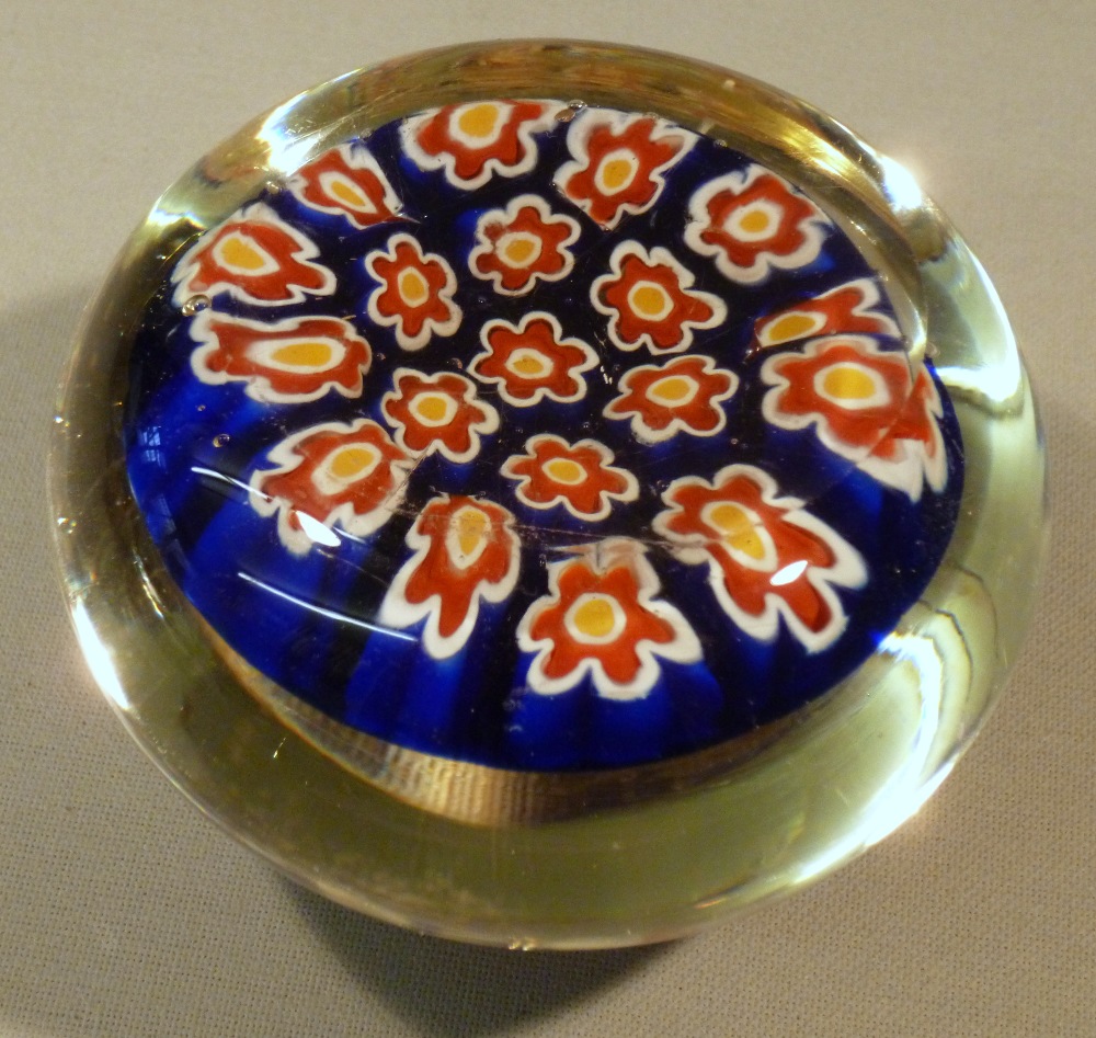 SIX GLASS PAPERWEIGHTS INCLUDING A CLICHY STYLE SWIRL WEIGHT, A WHITEFRIARS WEIGHT WITH PRINTY'S AND - Image 8 of 15