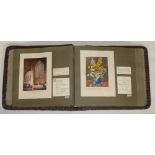 LEATHER BOUND ALBUM CONTAINING CHRISTMAS GREETING CARDS WITH ROYAL ASSOCIATION DATING FROM 1935-