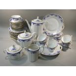 FURSTENBERG PORCELAIN COMPRISING 1 x COFFEE POT, 1 x TEAPOT, 1 x MILK JUG, 1 x COVERED SUGAR BOWL,