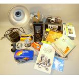 KODAK A120 FOLDING CAMERA, KODAK INSTAMATIC 500 CAMERA, CASED AND OTHER RELATED ITEMS INCLUDING