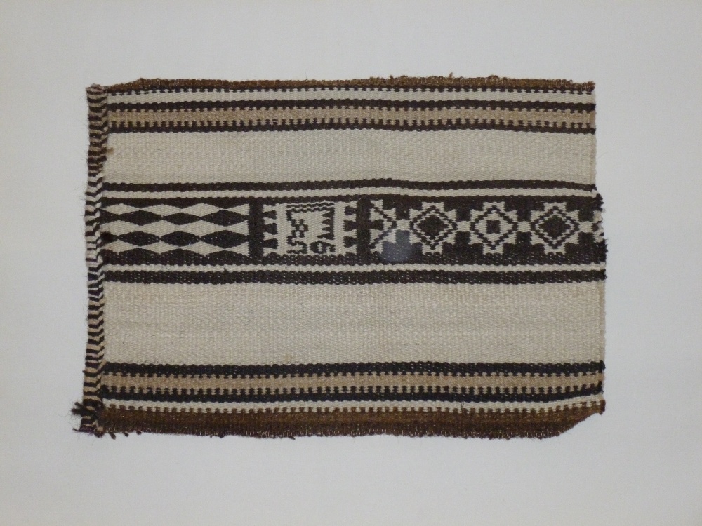 SIX WEST AFRICAN STRAW/GRASS MATS WITH DYED PATTERN (ONE WITH BEADWORK DESIGN), THREE WOVEN - Image 5 of 7