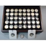 CASED SET OF 40  HALLMARKED SILVER BIRMINGHAM MINT THE ANCIENT COUNTIES OF ENGLAND MEDALLIONS,