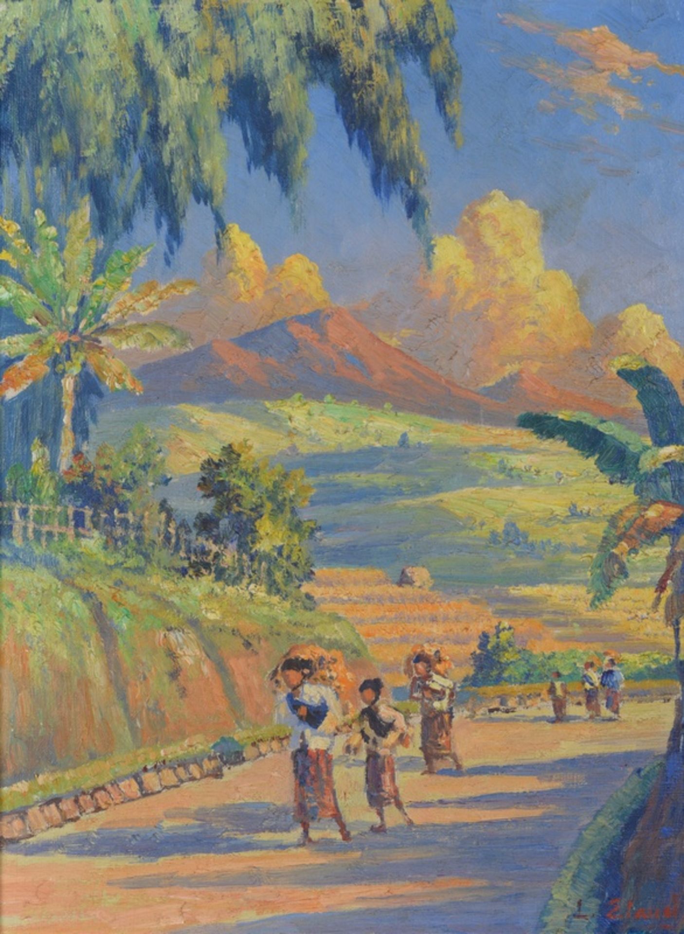 Leo Eland (1884-1952), 'Bringing home the harvest', signed, canvas, 40 x 30 cm.