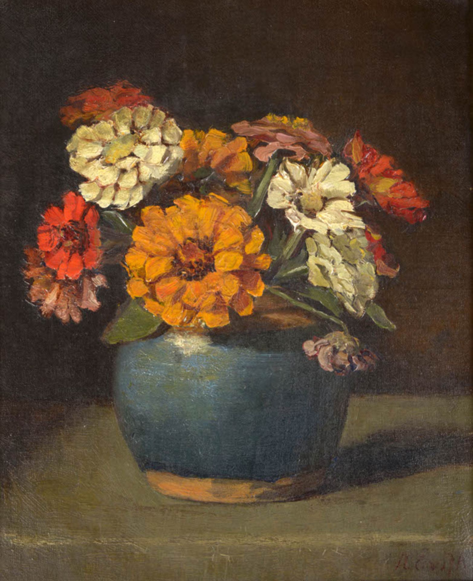 Marie Engelina van Regteren Altena (1868-1958), 'Bloemstilleven', gesigneerd, doek, afm. 29 x 24