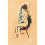 Reserve: 1200 EUR    Ende  (Altona 1901 - München 1965)  Seated Nude  Pastel, 44 x 30,5 cm, lo.