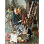 Reserve: 1900 EUR    Becker  (Düsseldorf 1902 - Hamburg 1983)  Ernst Flege at the Easel  Oil/canvas,