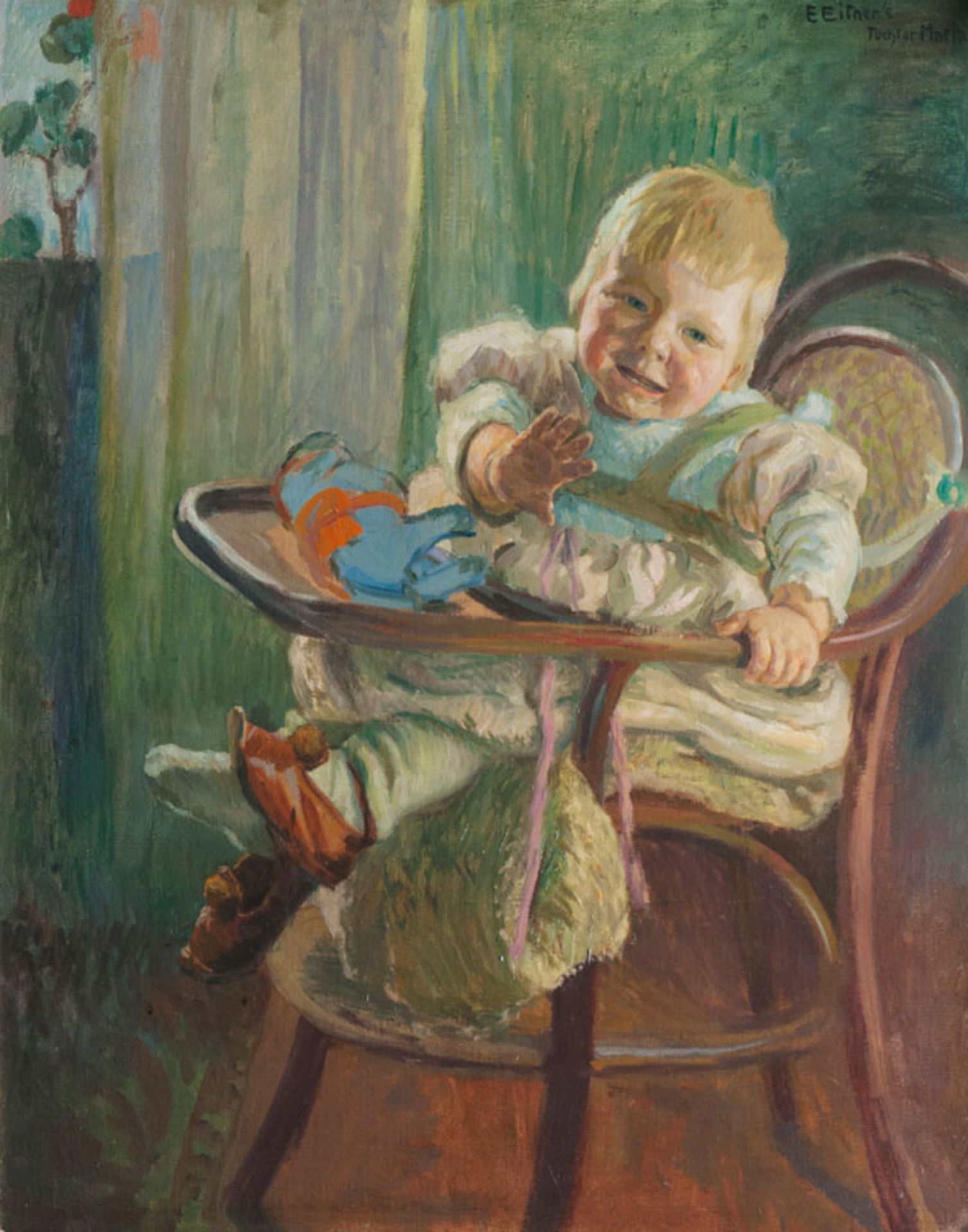 Reserve: 4500 EUR    Eitner  (Hamburg 1867 - Hamburg 1955)  Maria, the Artist's Daughter  Oil/